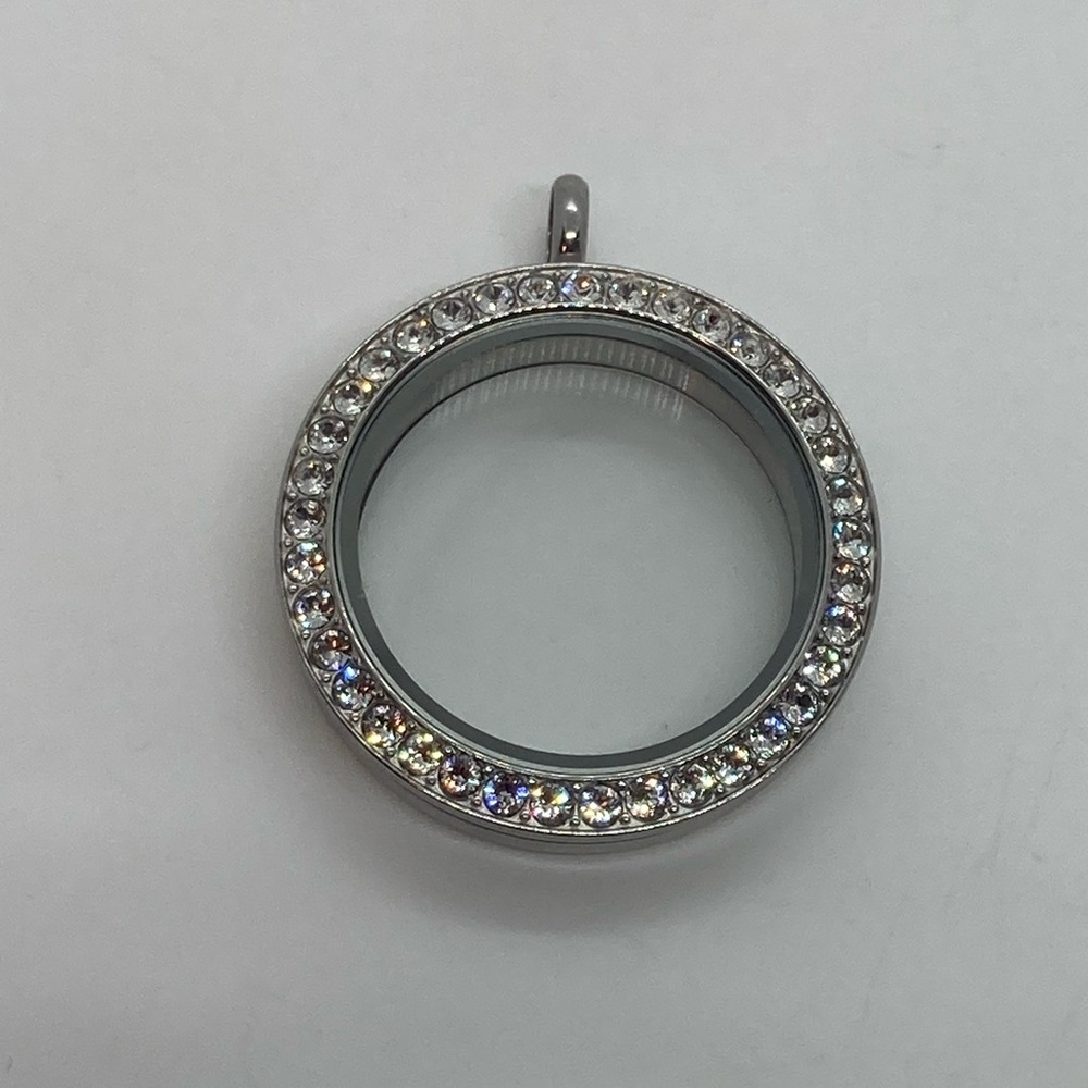 Origami Owl Living Locket Silver Tone Swarovski Crystal Medium Size | 1.4” L
